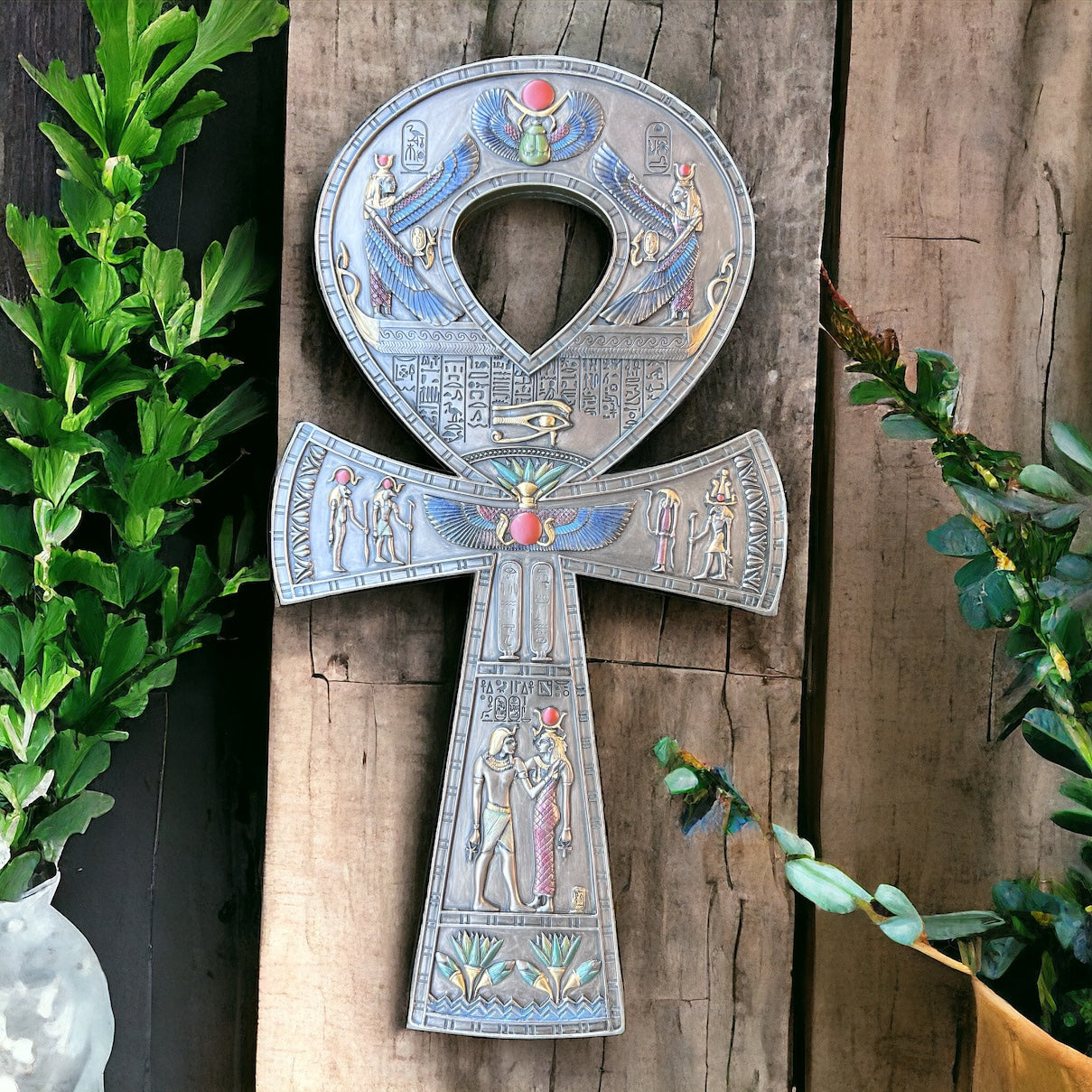 WALL HANGINGS || EGYPTIAN ANKH BRONZE PLAQUE