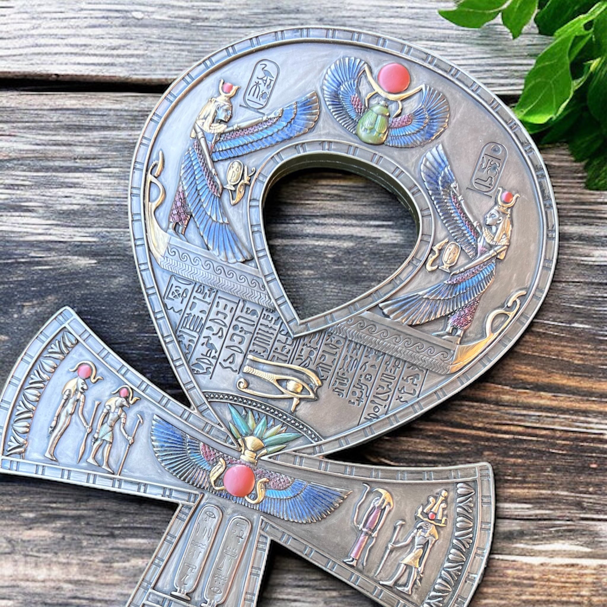 WALL HANGINGS || EGYPTIAN ANKH BRONZE PLAQUE