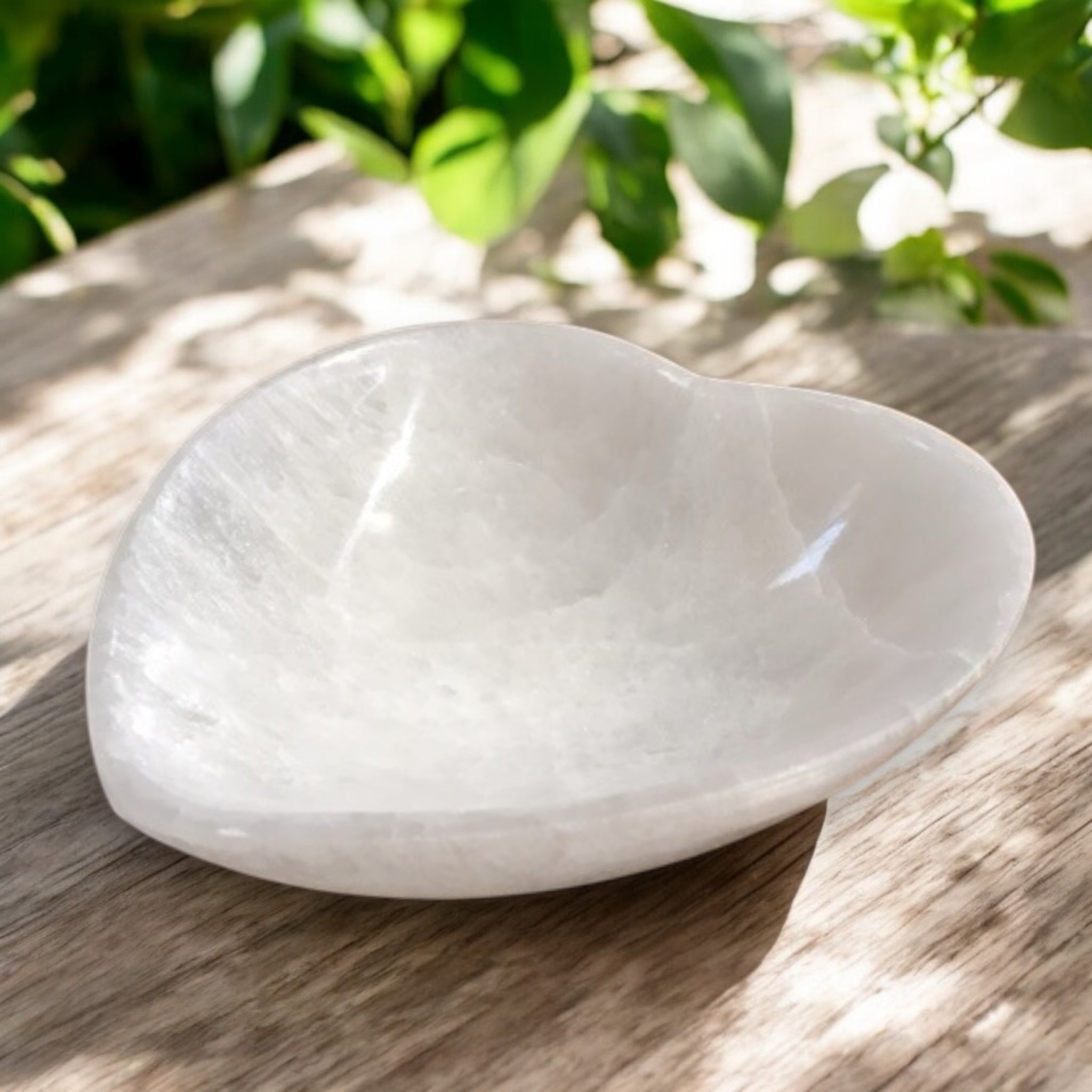 CARVINGS || SELENITE CHARGING BOWL - HEART