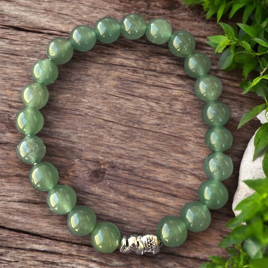 BRACELET || GREEN AVENTURINE - ELEPHANT CHARM