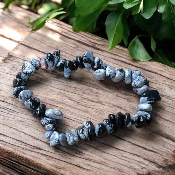 CHIP BRACELET || SNOWFLAKE OBSIDIAN