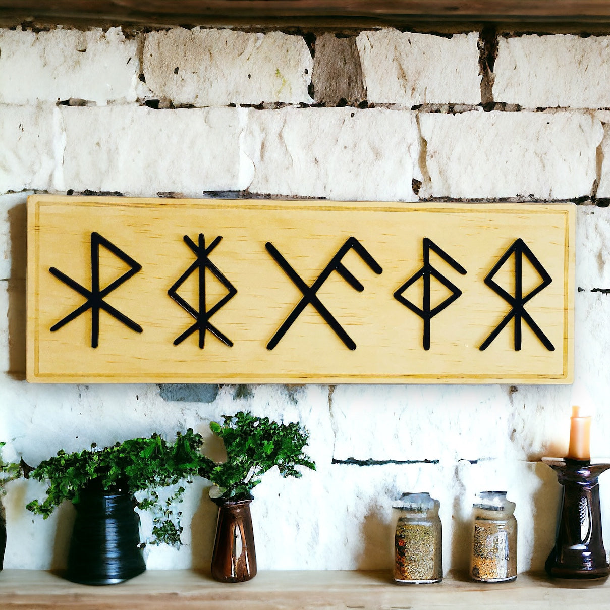 WALL HANGING || 5 BIND RUNES WALL PLAQUE