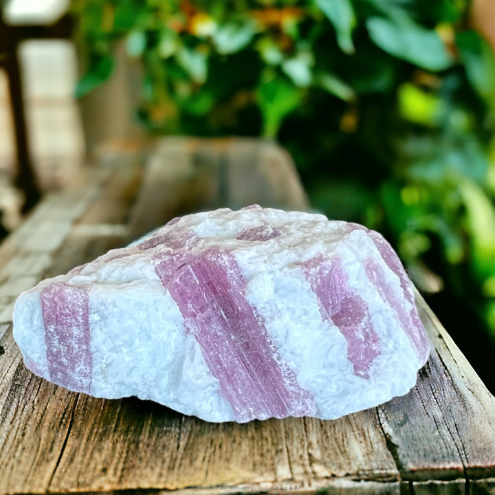 ROUGH STONES || PINK TOURMALINE IN QUARTZ