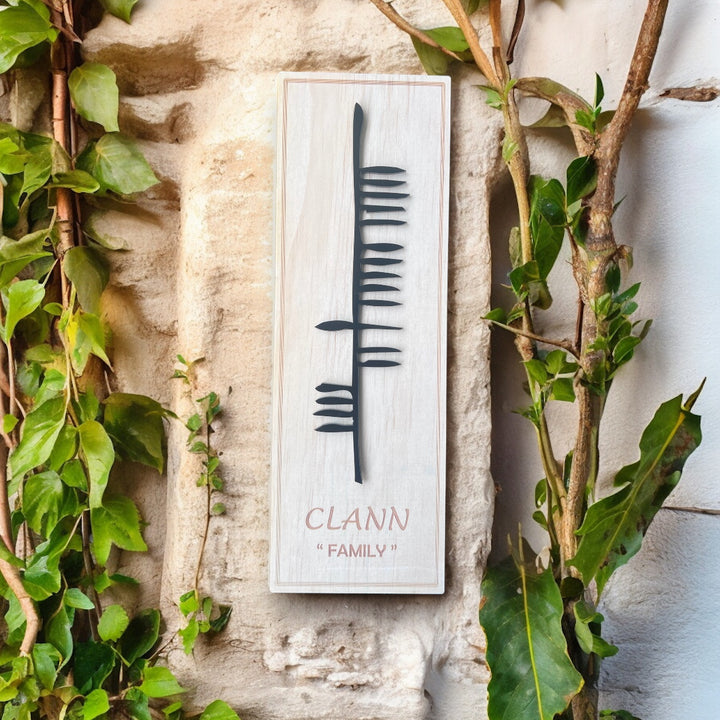 WALL HANGING || OGHAM ”FAMILY” WALL PLAQUE