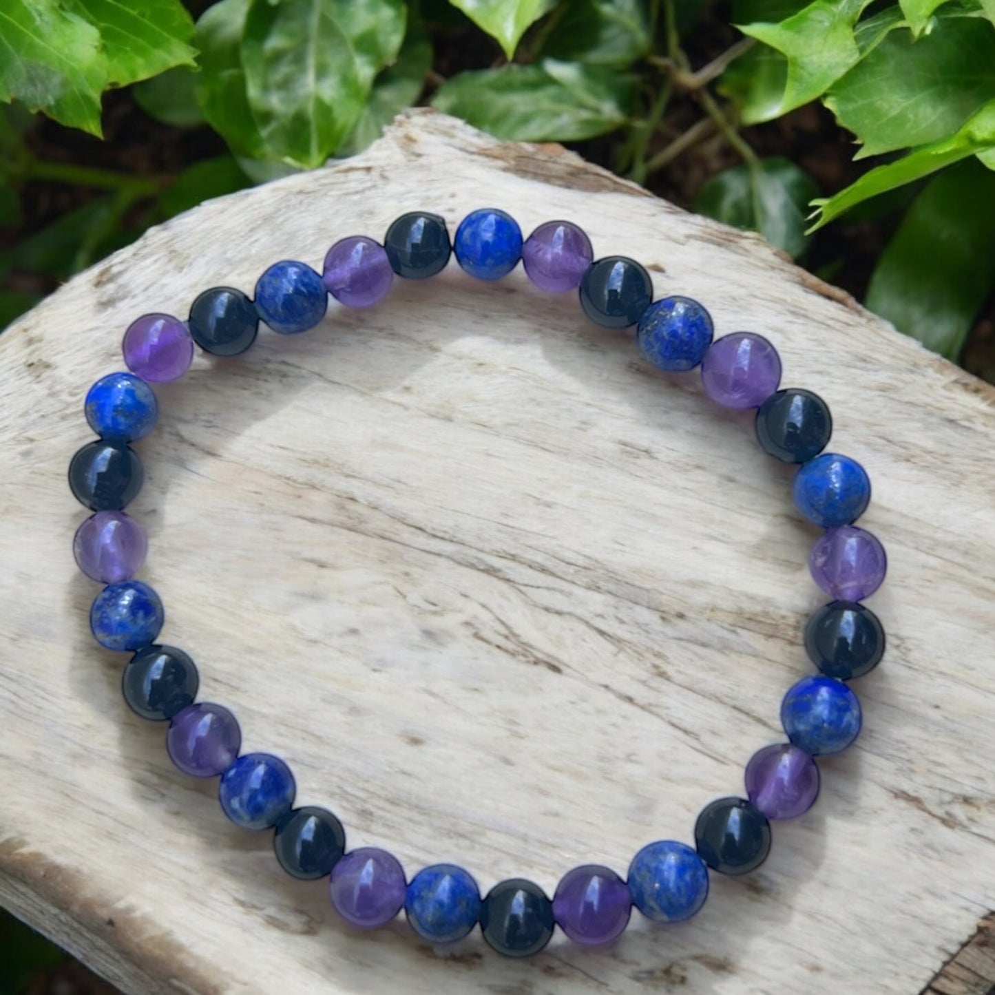 BRACELET || BLACK TOURMALINE, LAPIS LAZULI & AMETHYST