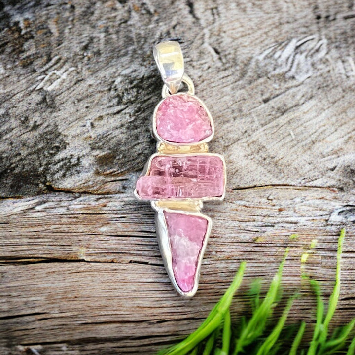 PINK TOURMALINE PENDANT - 925 STERLING SILVER