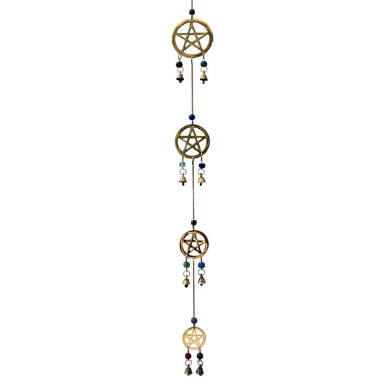 BRASS BELL CHIMES || PENTACLE - 75CM