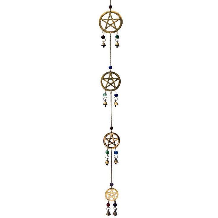 BRASS BELL CHIMES || PENTACLE - 75CM