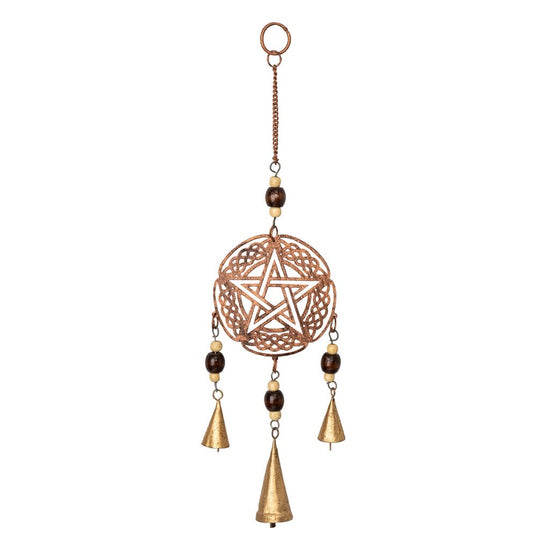 BRASS BELL CHIMES || PENTAGRAM - 38CM