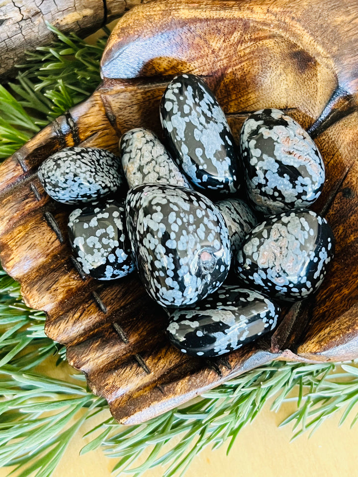 TUMBLE STONES || SNOWFLAKE OBSIDIAN